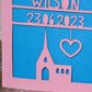 Wedding Day Church and Heart Laser Cut Greeting Card