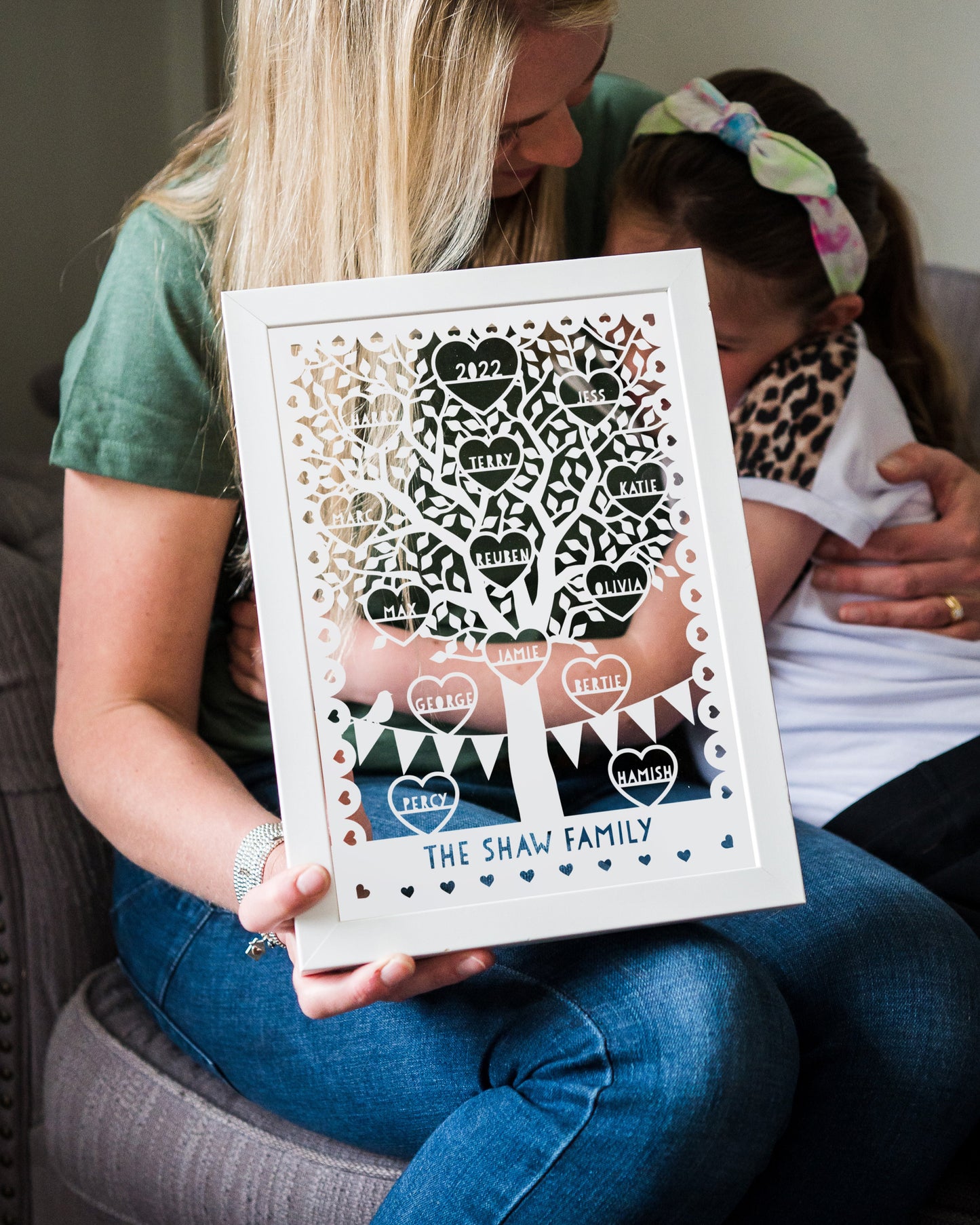 Personalised Family Heart Tree Papercut