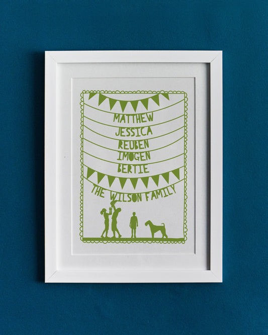 Personalised Family Names and Silhouette Print