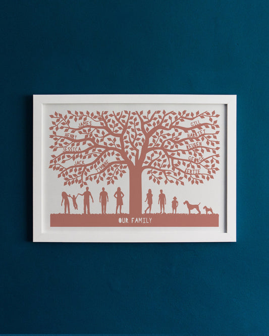Personalised Family Tree Silhouette Print