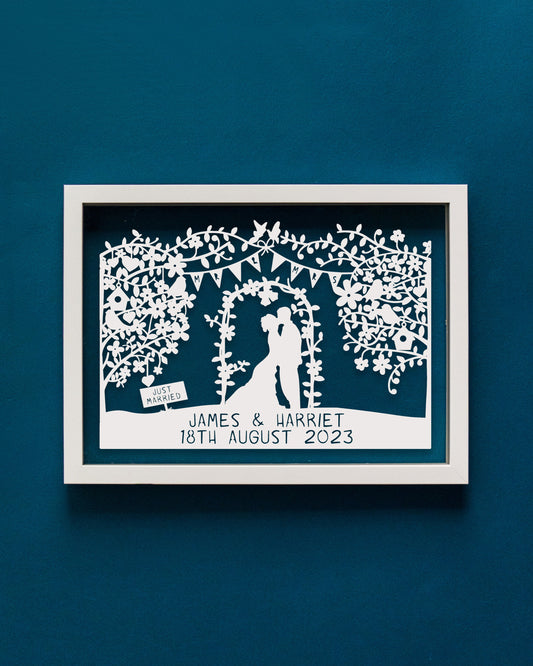 Personalised Silhouette Wedding Papercut
