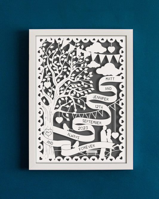 Personalised Tree Papercut