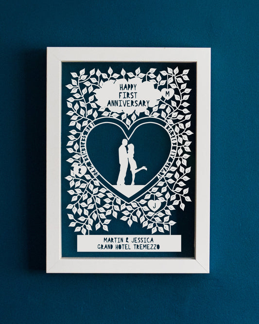 Personalised Wedding Anniversary Love Papercut