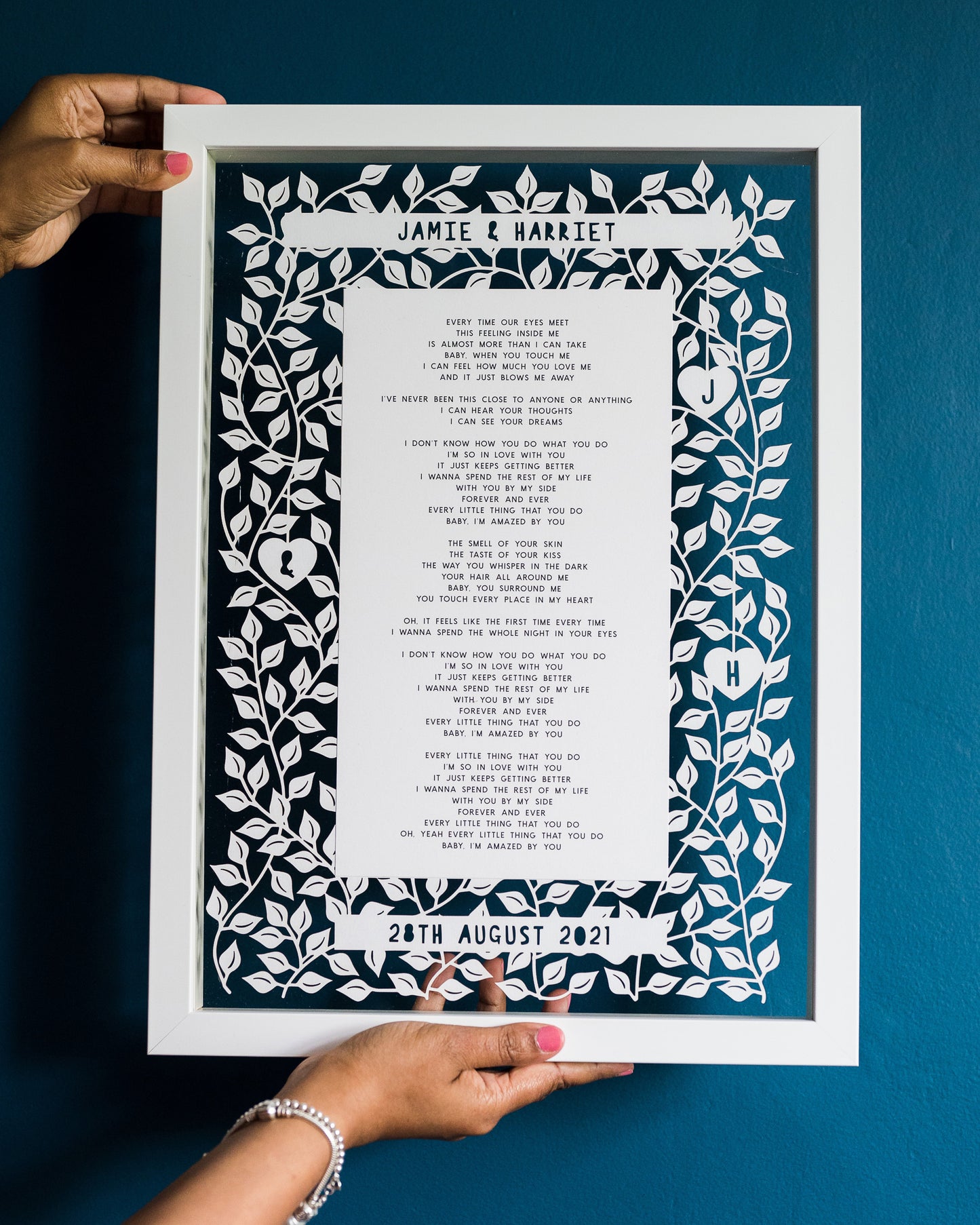 Personalised Wedding Song Papercut